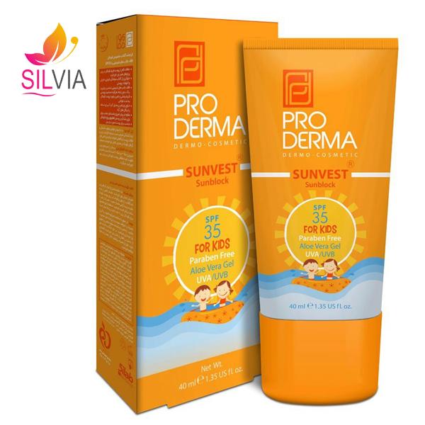 ضد آفتاب مخصوص کودکان فاقد جاذبههای شیمیایی SPF35 پرودرما ضد آفتاب مخصوص کودکان فاقد جاذبههای شیمیایی SPF35 پرودرما