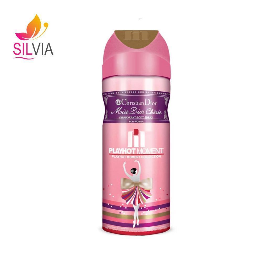 اسپری دئودورانت زنانه پلی هات مومنت مدل Christian Dior Miss Dior Cherie اسپری دئودورانت زنانه پلی هات مومنت مدل Christian Dior Miss Dior Cherie