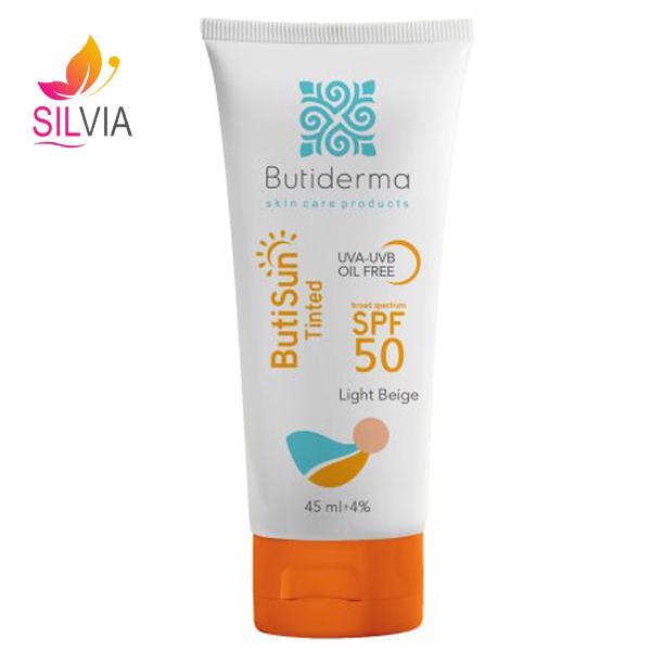 کرم ضد آفتاب بیوتی درما مناسب پوست چرب رنگی بژ روشن کرم ضد آفتاب بیوتی درما مناسب پوست چرب رنگی بژ روشن