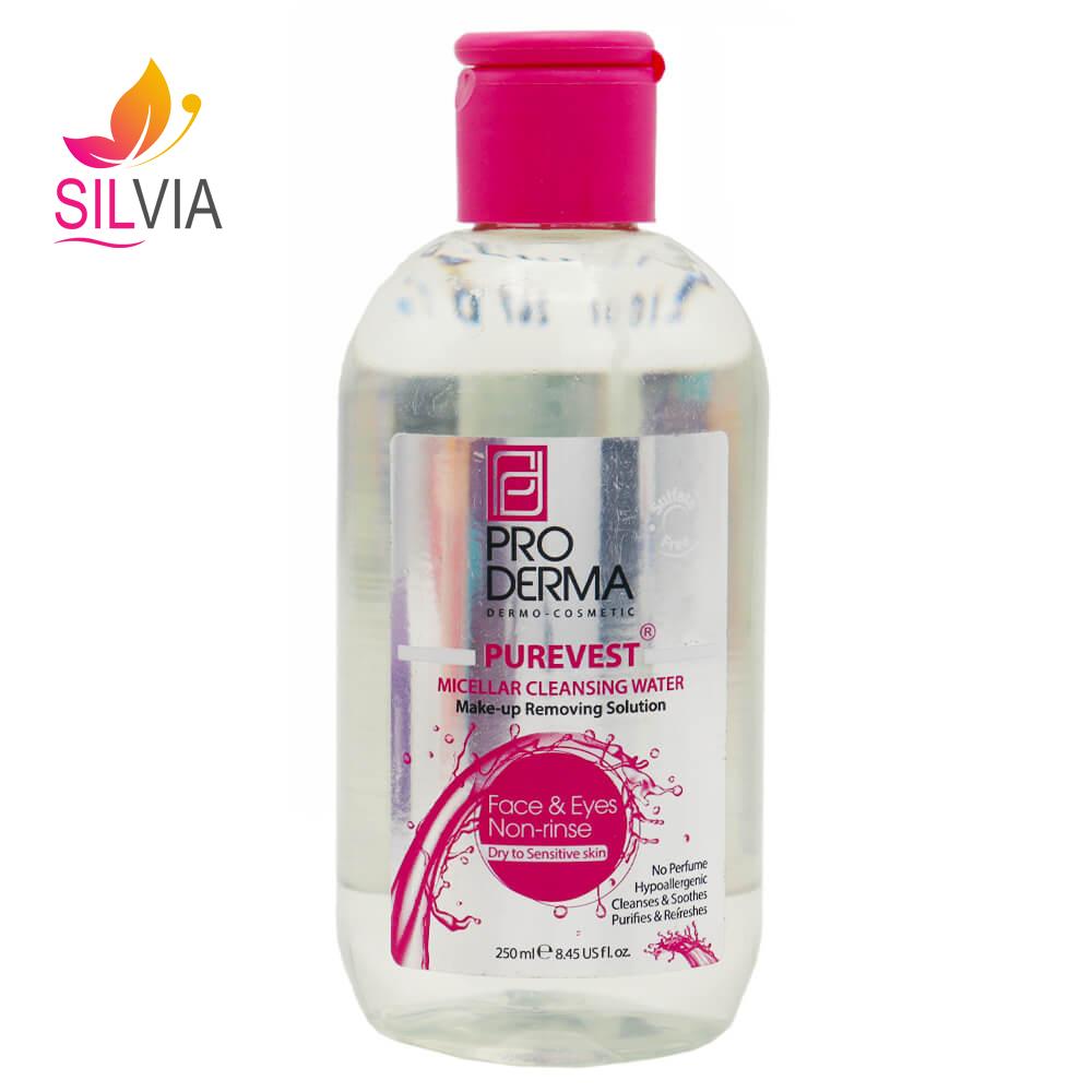 محلول پاک کننده آرایش چشم و صورت پرو درما مناسب پوست خشک و حساس محلول پاک کننده آرایش چشم و صورت پرو درما مناسب پوست خشک و حساس