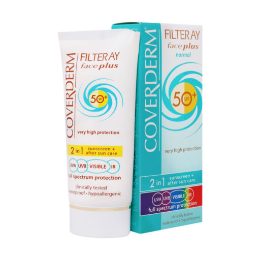 کرم ضد آفتاب فیس پلاس SPF50 پوست نرمال کاوردرم 50 میل کرم ضد آفتاب فیس پلاس SPF50 پوست نرمال کاوردرم 50 میل
